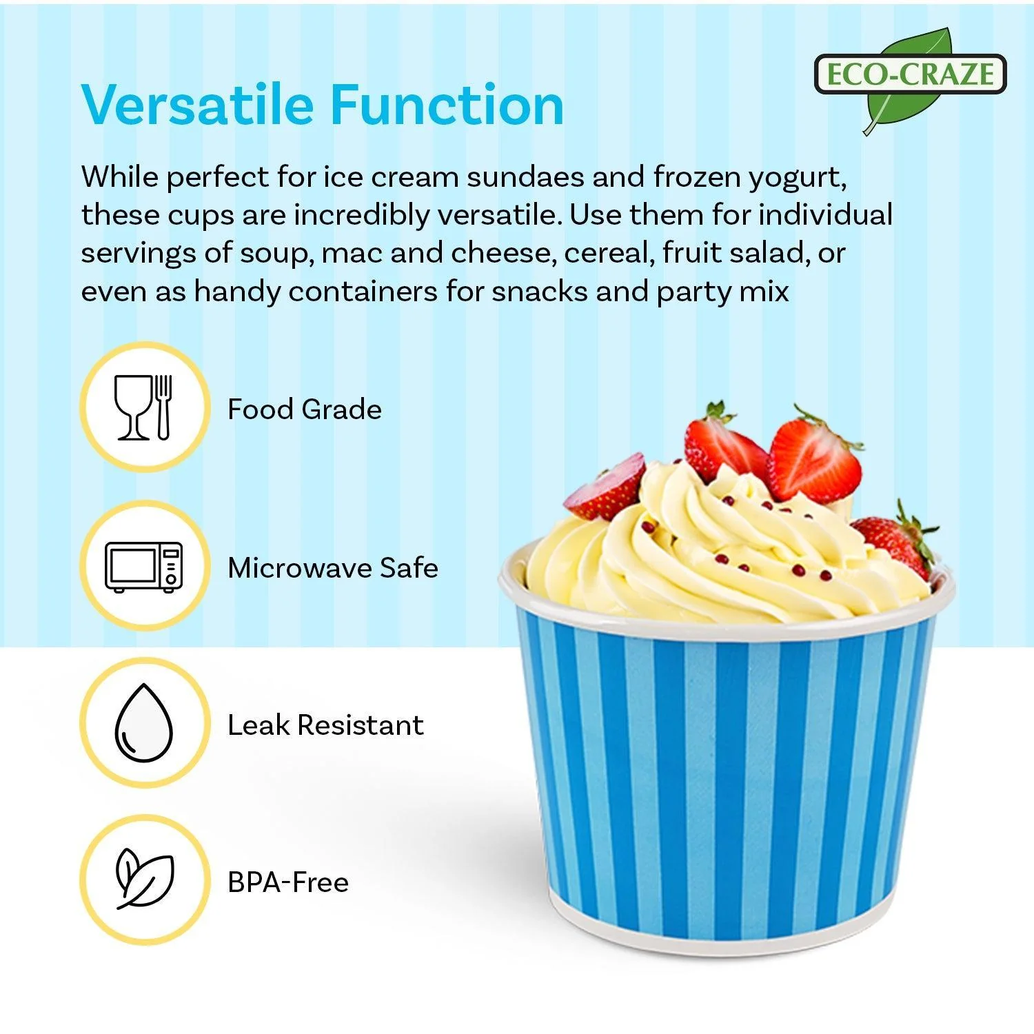 CLR - Eco-Craze - 400ml Ice Cream Paper Cups - Image 4