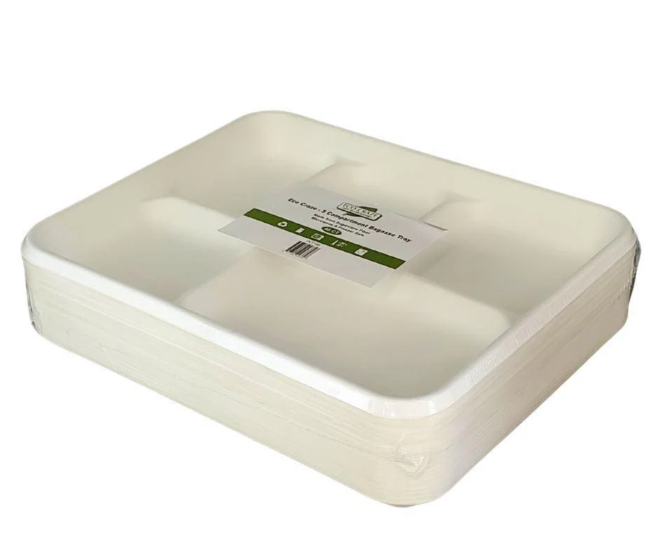 CLR - Eco-Craze - 5 Compartment Bagasse Tray (Thali) - Retail Pack - Image 4