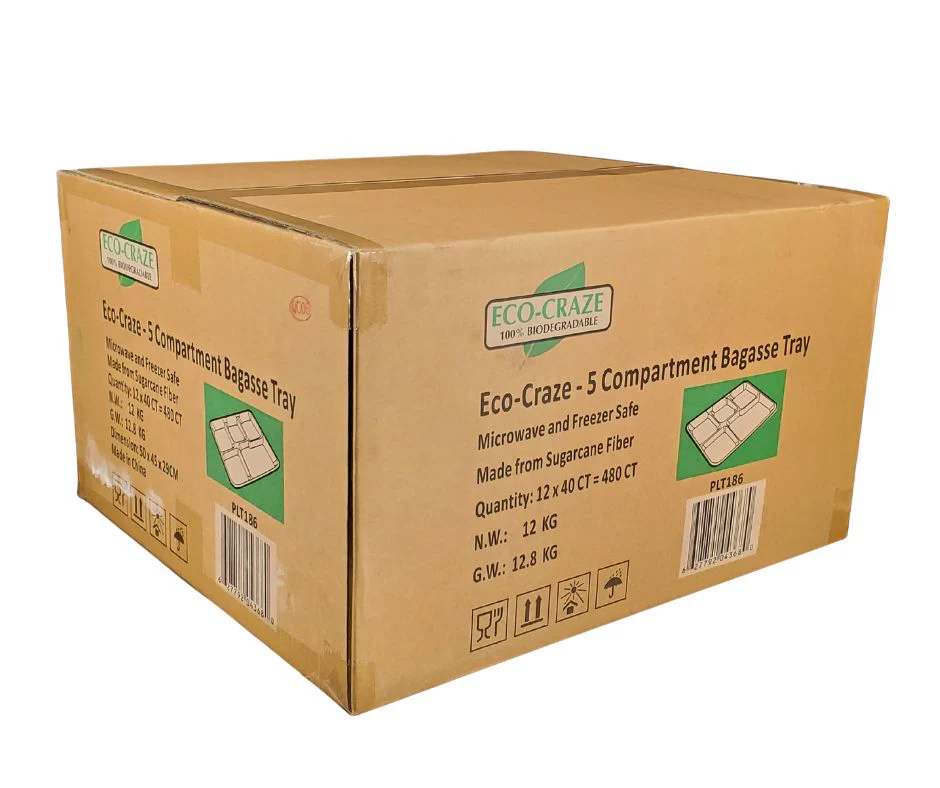 CLR - Eco-Craze - 5 Compartment Bagasse Tray (Thali) - Retail Pack - Image 5