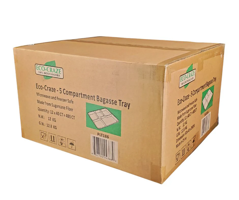 CLR - Eco-Craze - 5 Compartment Bagasse Tray (Thali) - Retail Pack - Image 6
