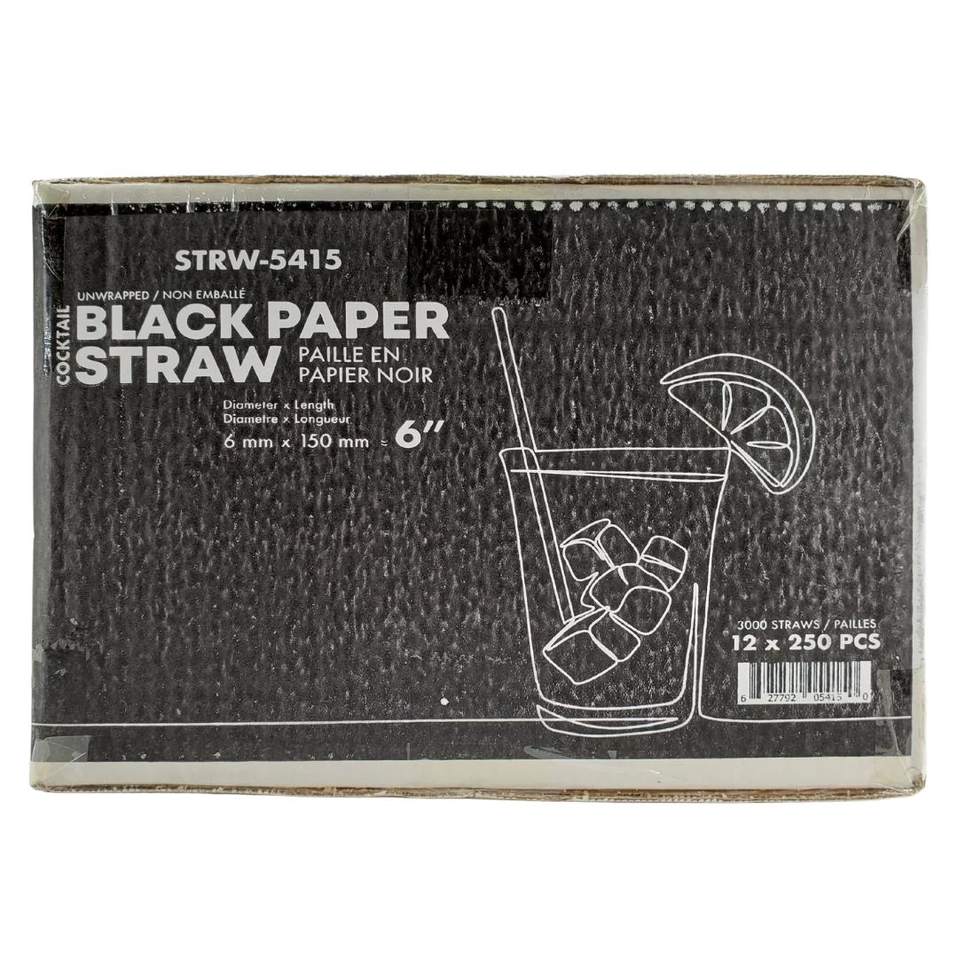 Eco-Craze - 6" Cocktail Straws - Paper - Black - 6mm - Image 15