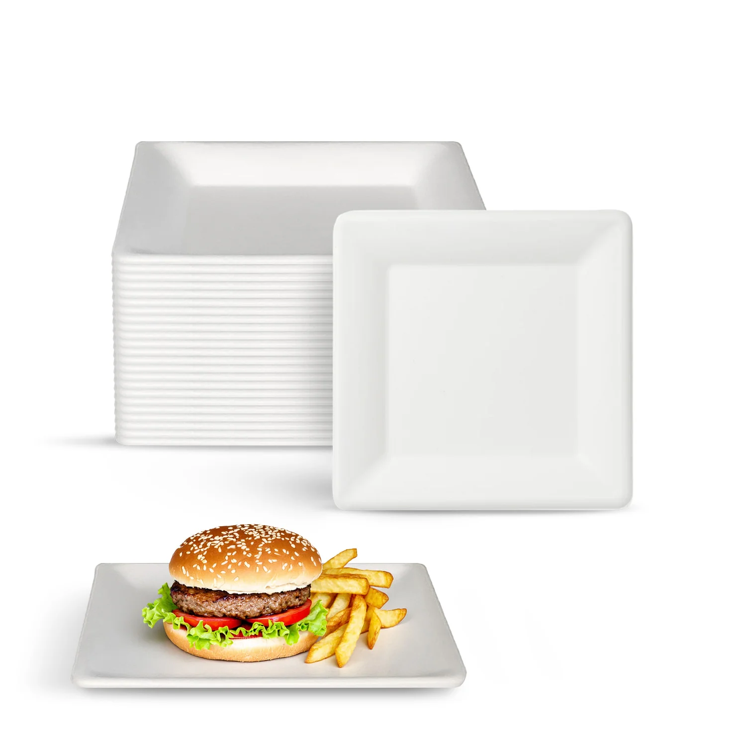 Eco-Craze - 6" Deep Square Plate - Bagasse - Image 2