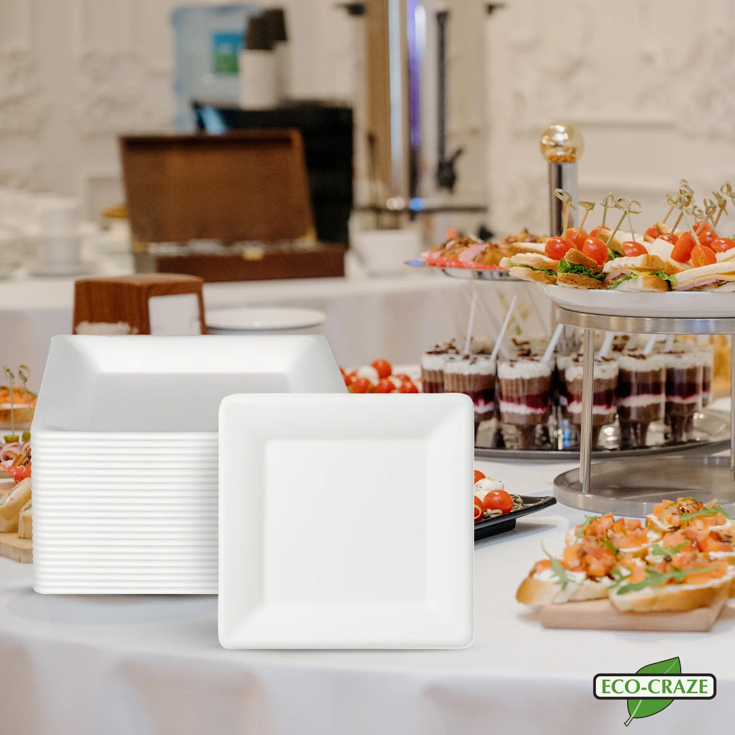 Eco-Craze - 6" Deep Square Plate - Bagasse - Image 9