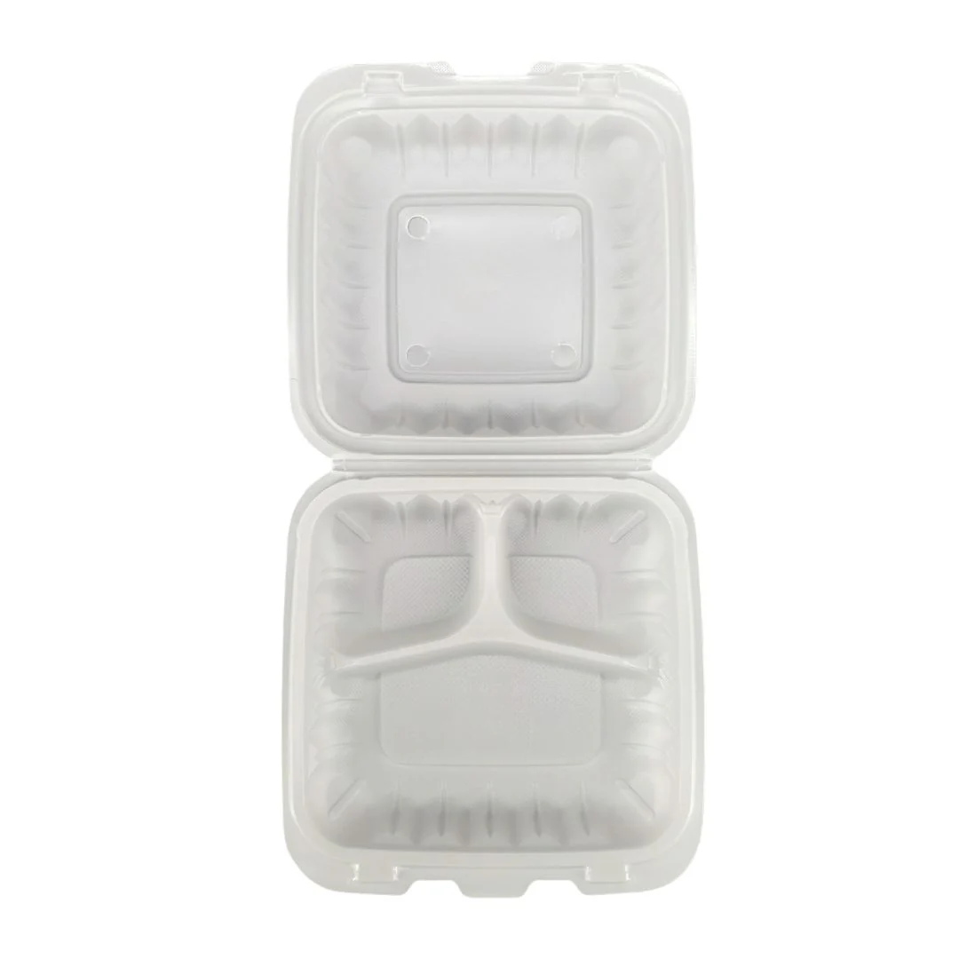 Eco-Craze - 7.5"x7.5"x2.3" 3 Compartment - White - MFPP-773SW-V - Image 3