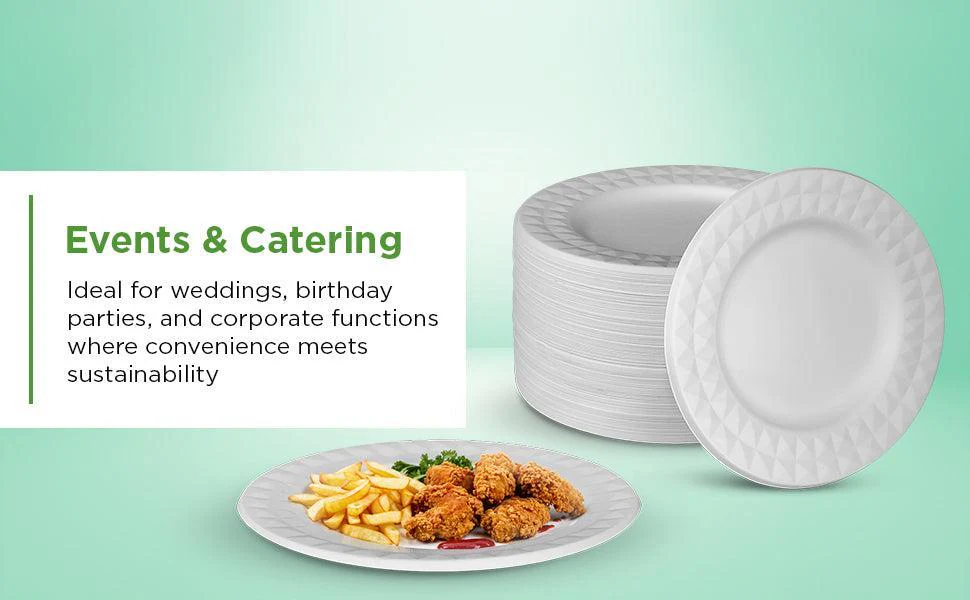 Eco-Craze - 7" Diamond Round Plate - Bagasse - Image 8
