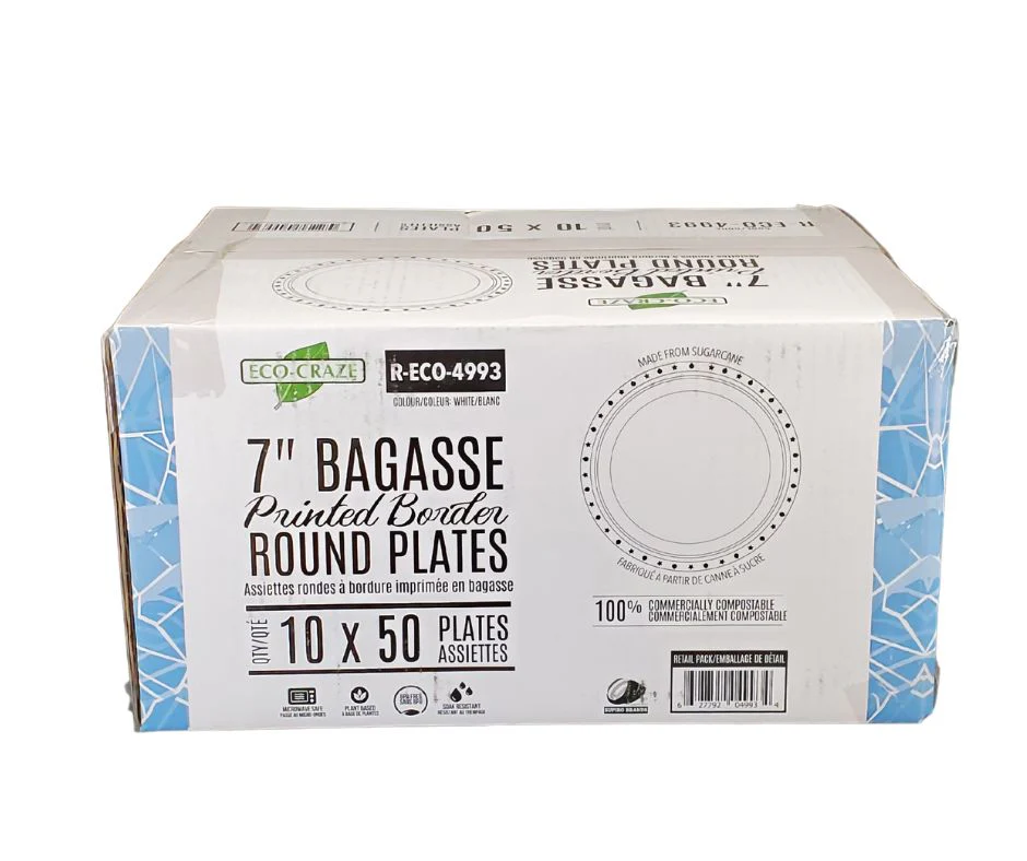 Eco-Craze - 7" Printed Round Plate - Bagasse - Image 6
