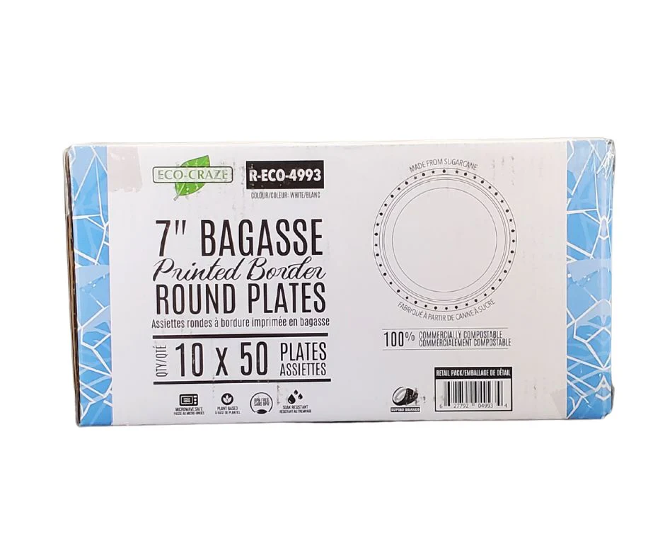 Eco-Craze - 7" Printed Round Plate - Bagasse - Image 7