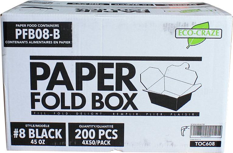 Eco-Craze - #8 Black Paper Fold Box - PFB08-B - Image 7