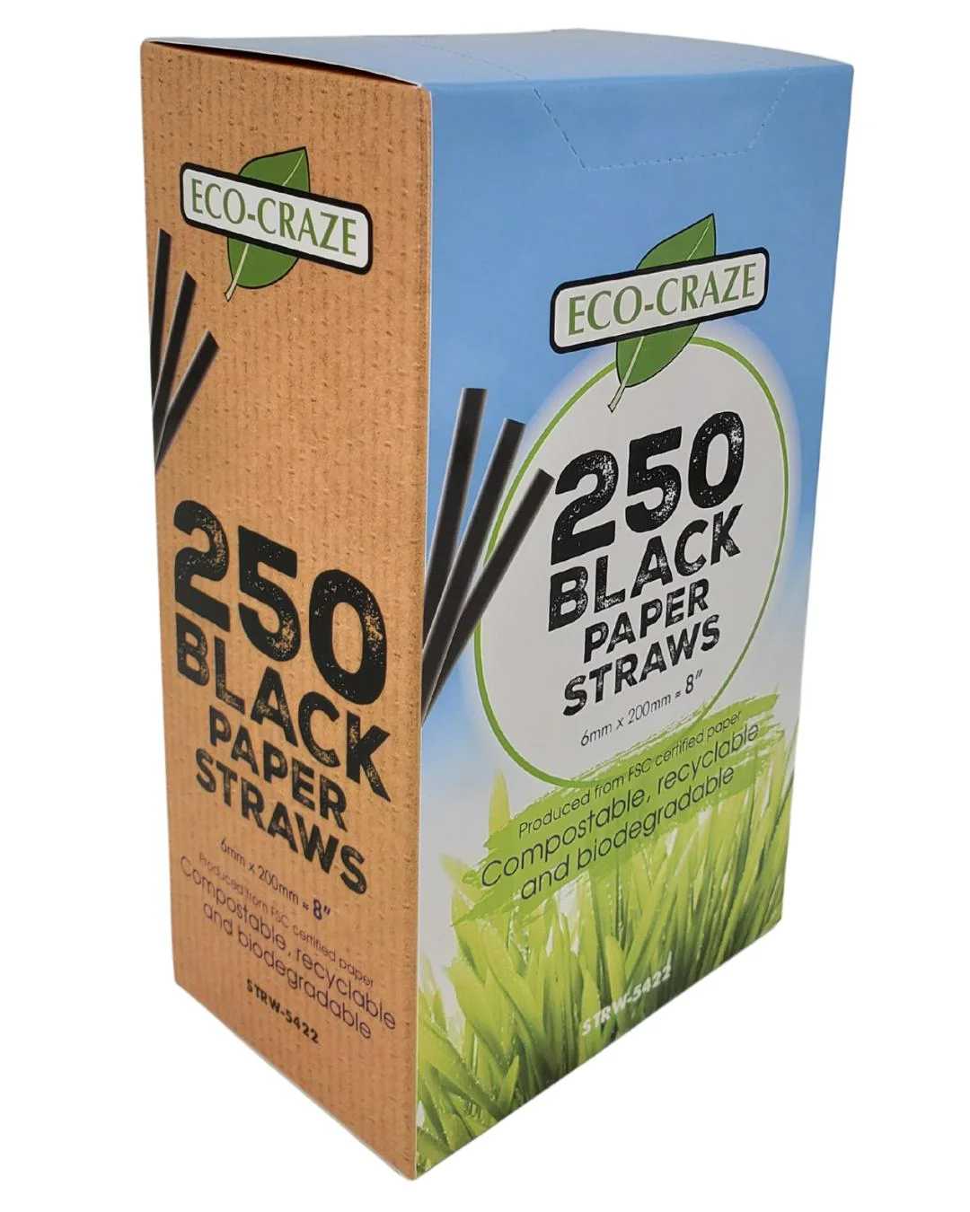 Eco-Craze - 8" Black Paper Straw - 6 mm - Image 4