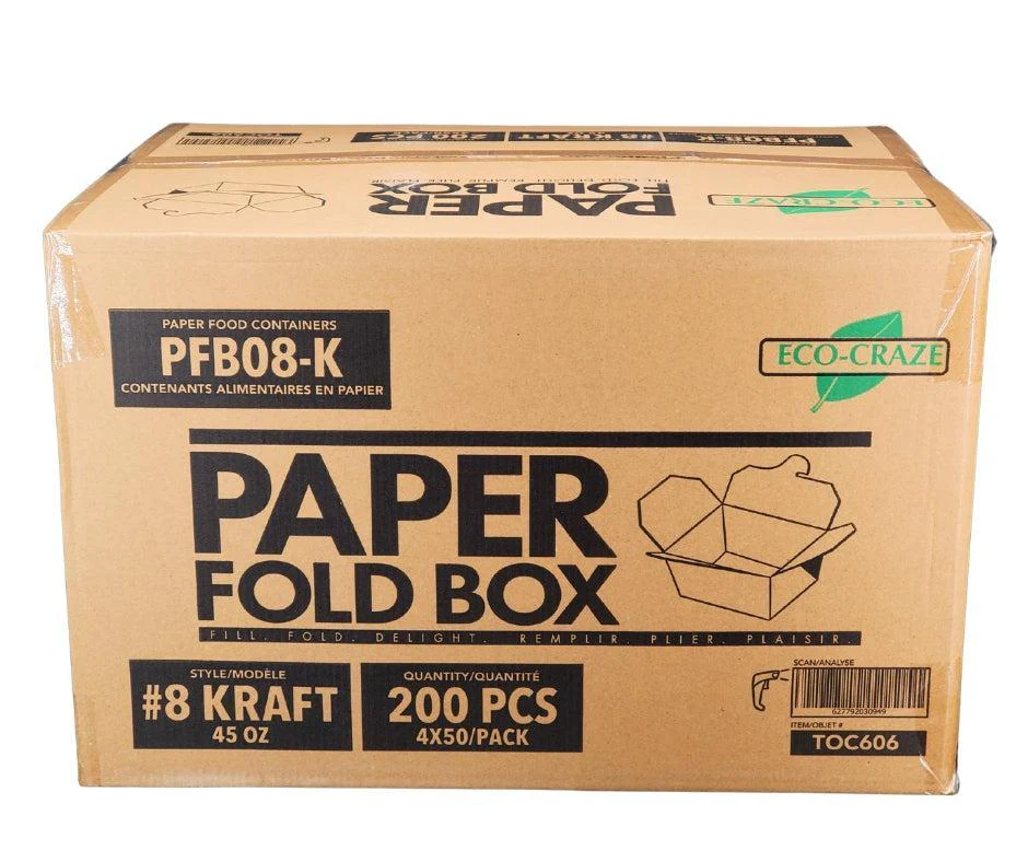 Eco-Craze - #8 Kraft Paper Fold Box - PFB08-K - Image 4