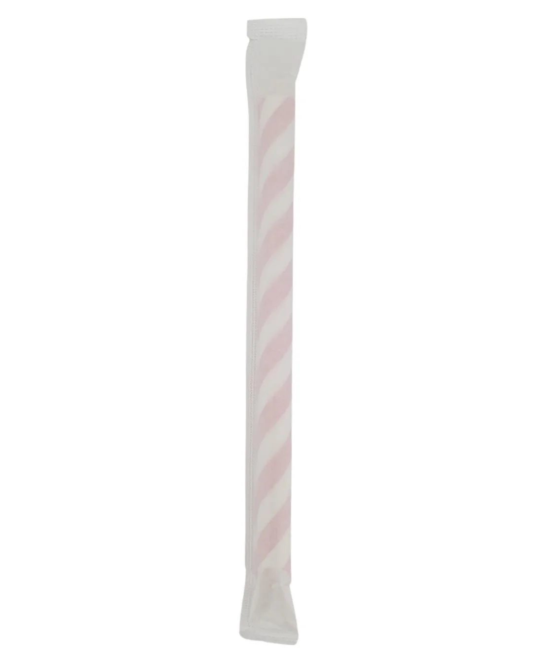 Eco-Craze - 8" Red & White Paper Straw - Bubble Tea -  Sharp End - Wrapped - 12 mm - Image 6