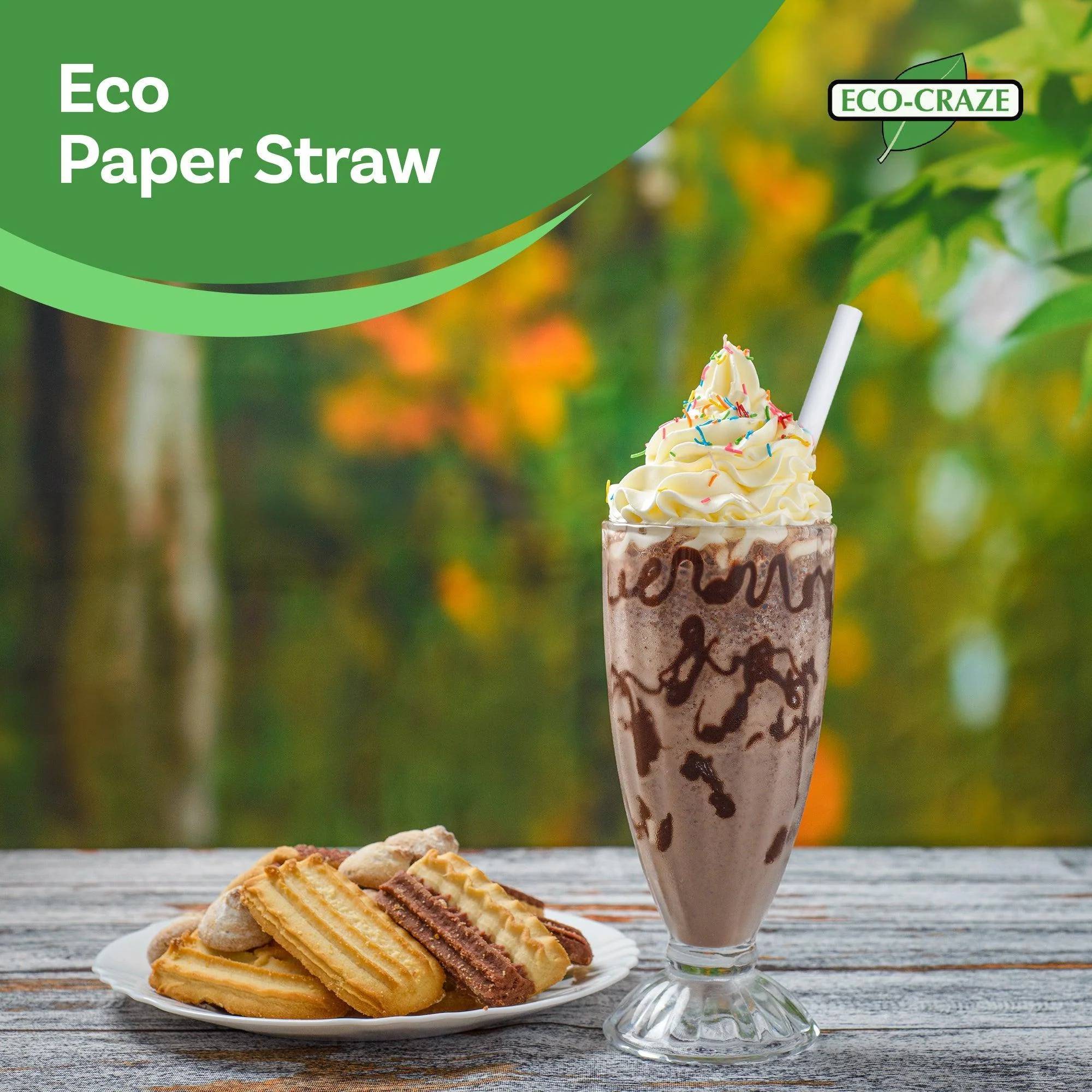 Eco-Craze - 8" White Paper Straw - 6 mm - Image 8