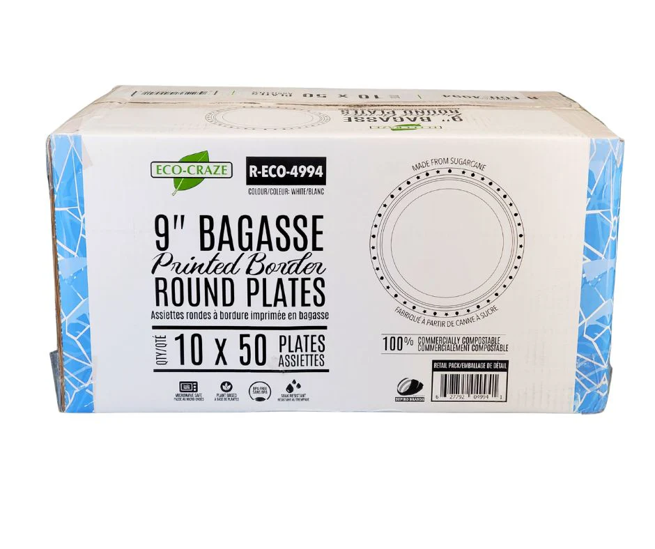 Eco-Craze - 9" Printed Round Plate - Bagasse - Image 3