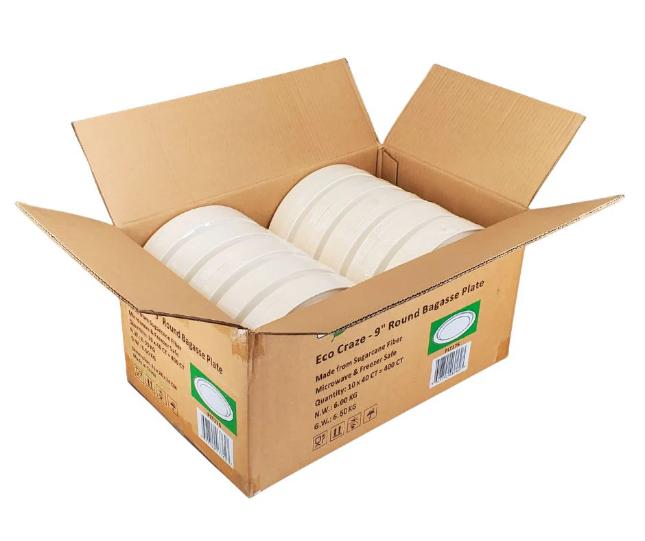 Eco-Craze - 9" Round Bagasse Plate - Retail Pack - Image 2