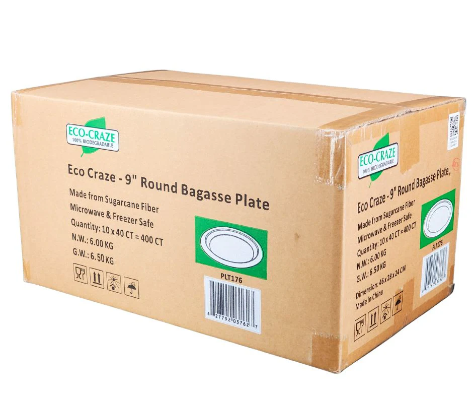 Eco-Craze - 9" Round Bagasse Plate - Retail Pack - Image 8