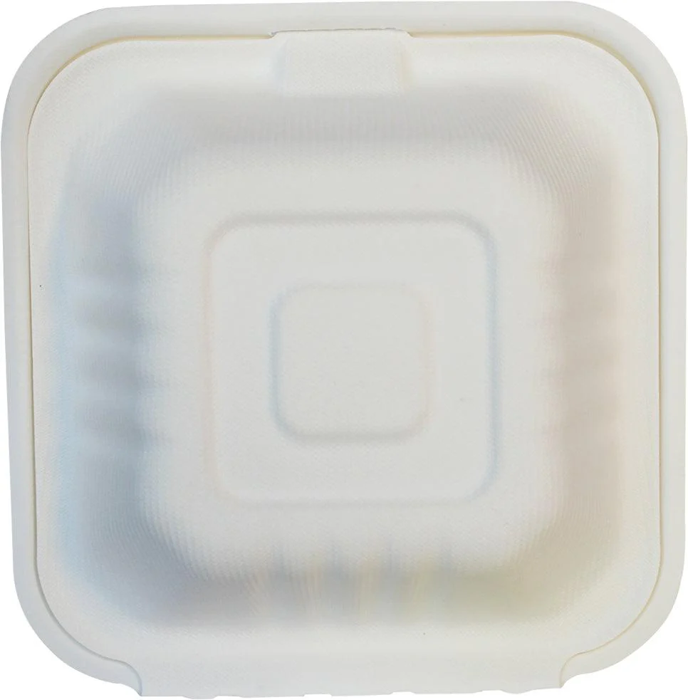 Eco-Craze - 6x6 Bagasse Clamshell Container - Image 3