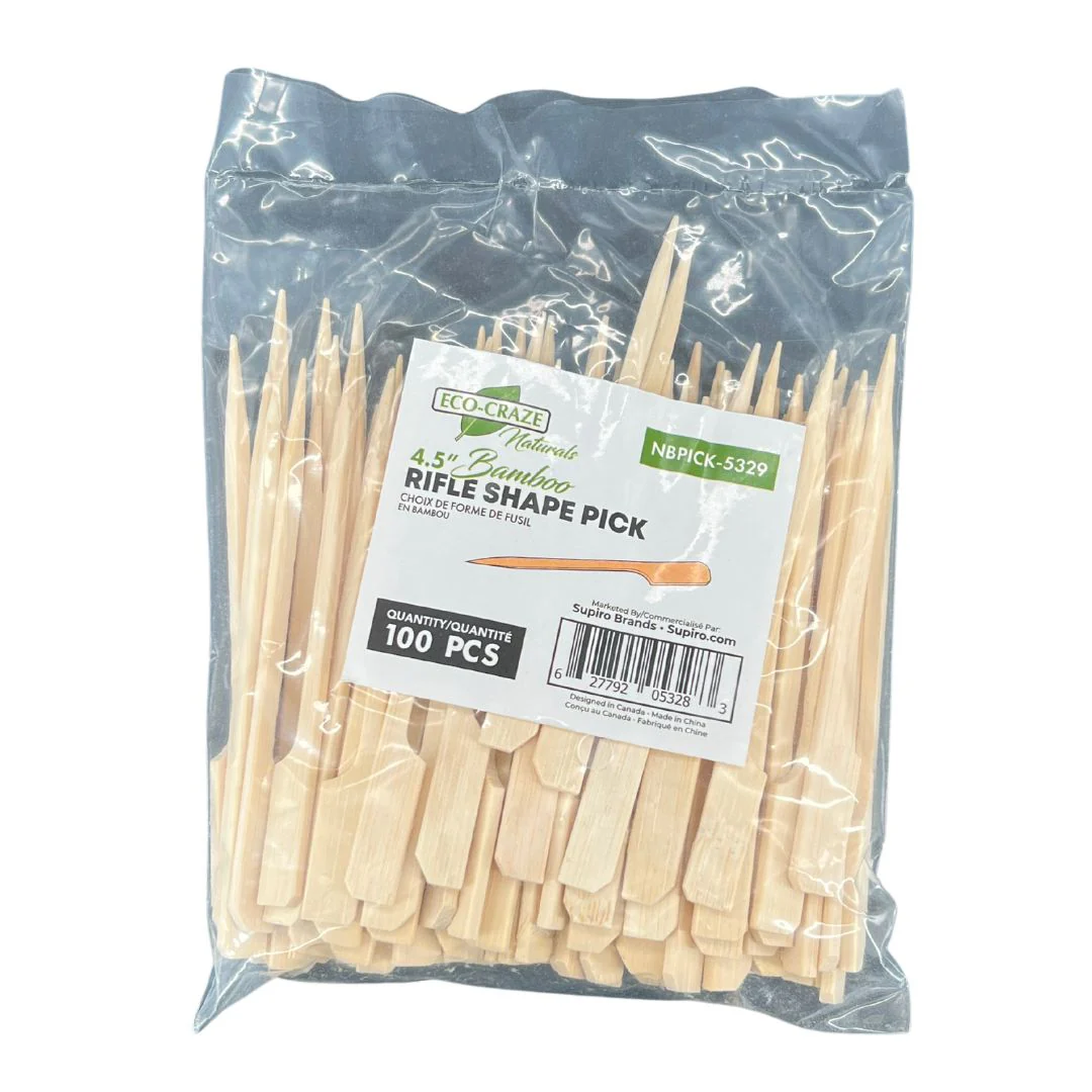 Eco-Craze - Bamboo Rifle Shape Pick 4.5" - Image 2