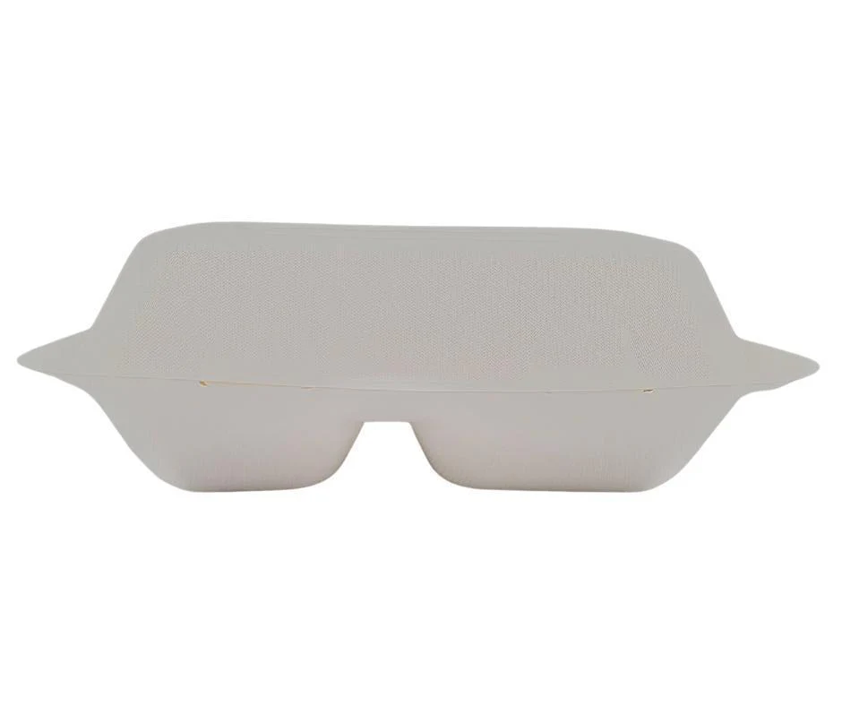 Eco-Craze - Bagasse Clamshell Container - 9X6 - 2 Comp - Image 8