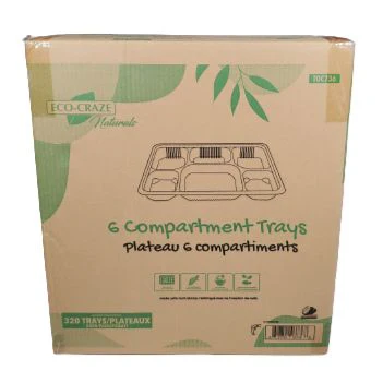 Eco-Craze - Corn Starch - Rectangular Cont./Thali - 6 Comp - Image 2