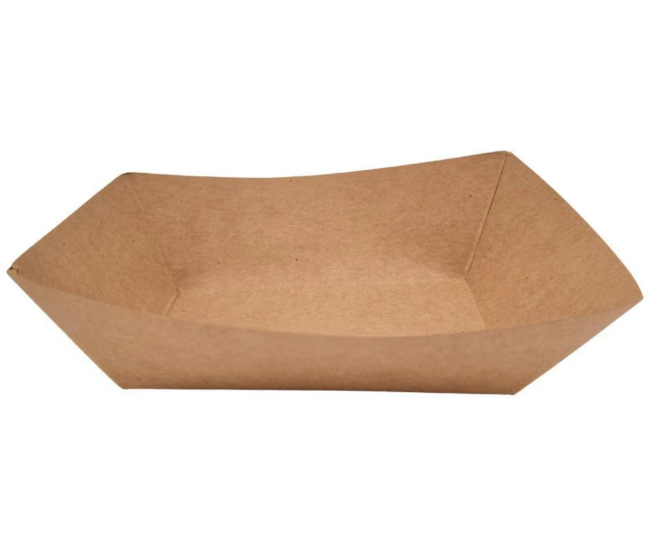 Eco-Craze PFT100-K #100 1 lb Kraft Paper Food Tray - Image 10