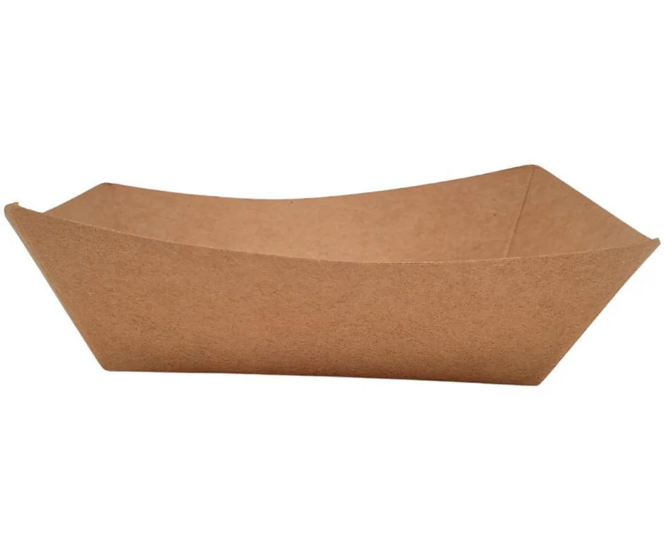 Eco-Craze PFT100-K #100 1 lb Kraft Paper Food Tray - Image 11