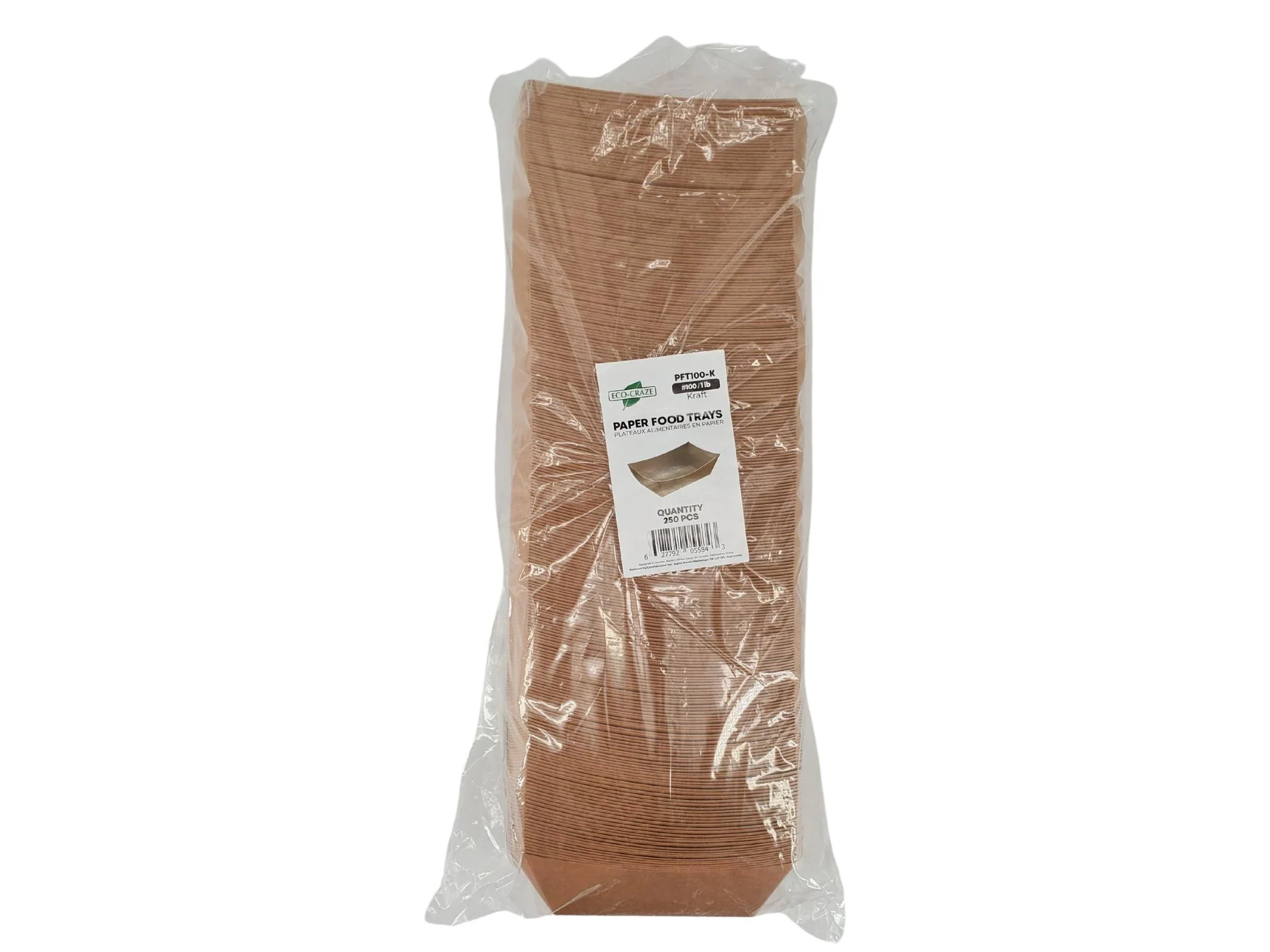 Eco-Craze PFT100-K #100 1 lb Kraft Paper Food Tray - Image 6