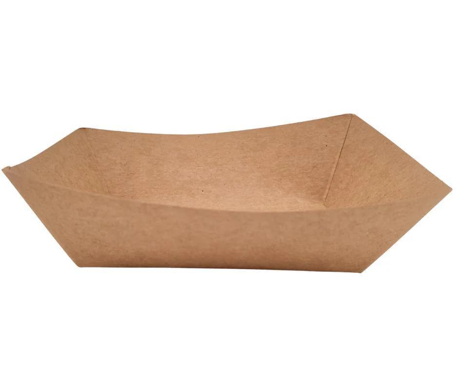 Eco-Craze PFT100-K #100 1 lb Kraft Paper Food Tray - Image 8