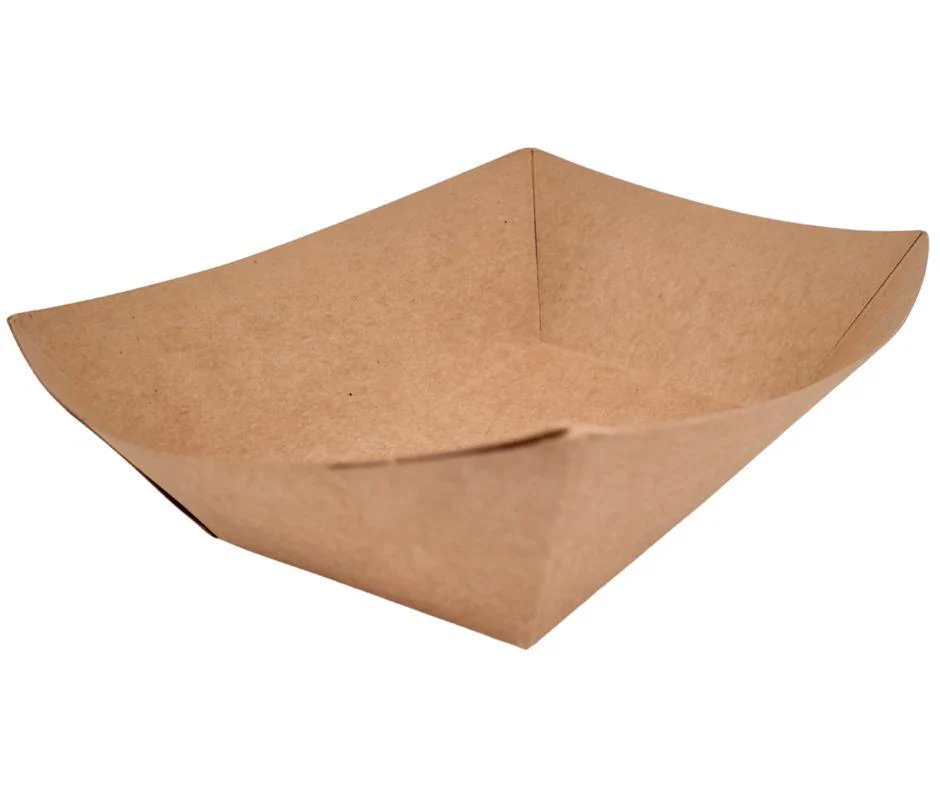 Eco-Craze PFT100-K #100 1 lb Kraft Paper Food Tray - Image 9