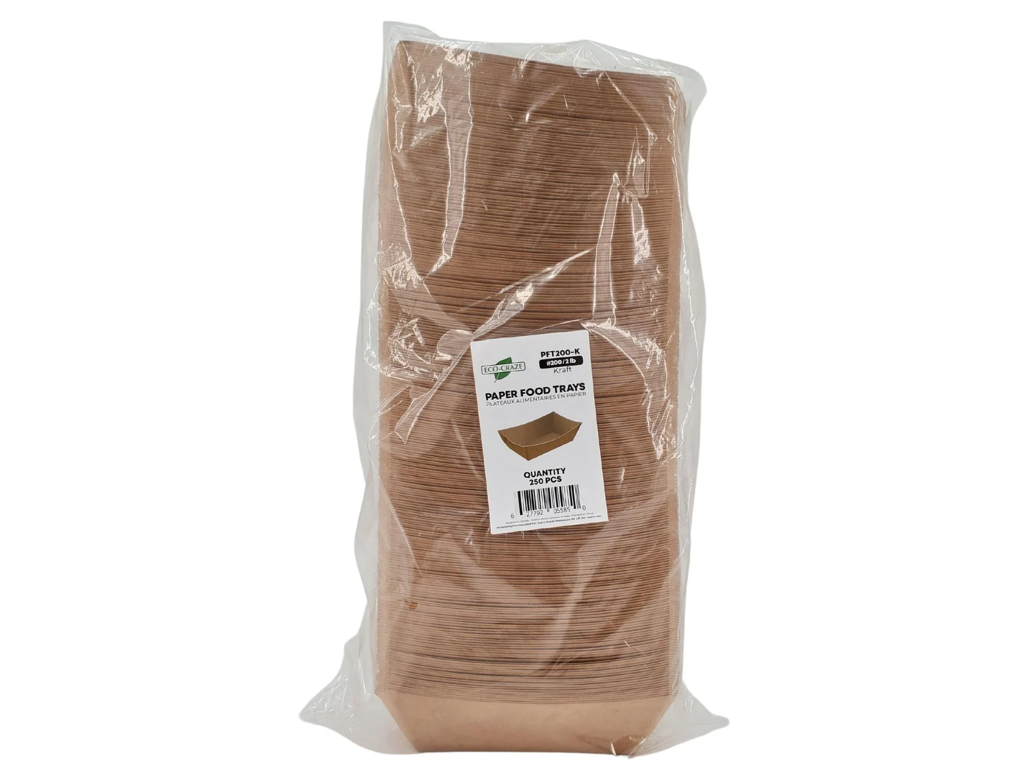 Eco-Craze PFT200-K #200 2 lb Kraft Paper Food Tray - Image 6