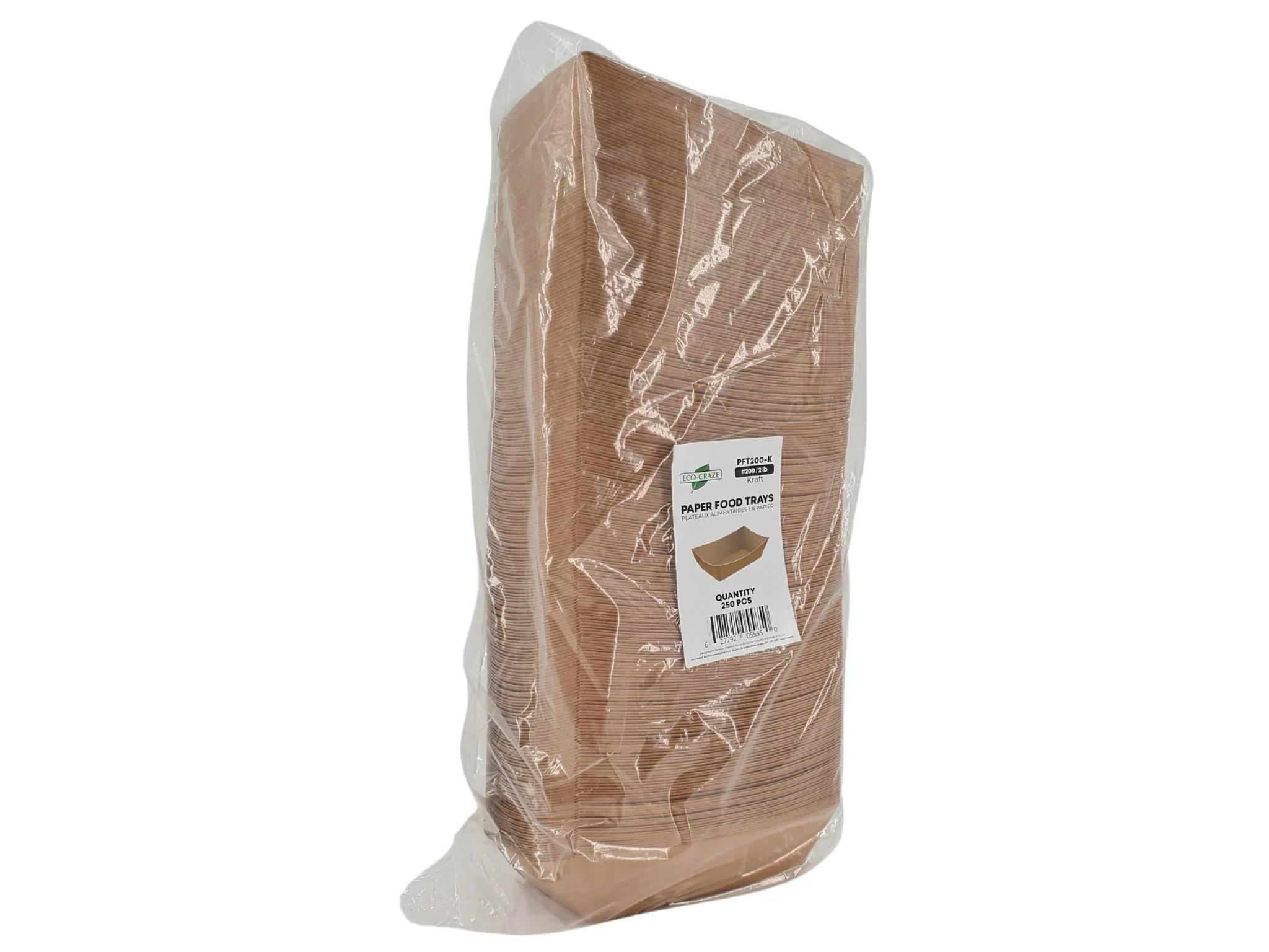 Eco-Craze PFT200-K #200 2 lb Kraft Paper Food Tray - Image 7