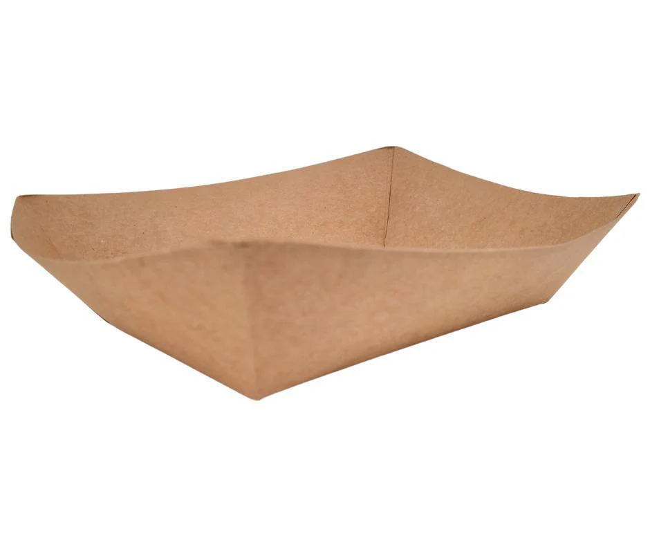 Eco-Craze PFT200-K #200 2 lb Kraft Paper Food Tray - Image 8