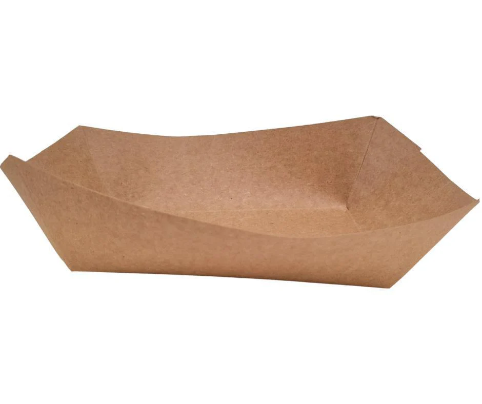 Eco-Craze - PFT300-K #300 3 lb Kraft Paper Food Tray - Image 10