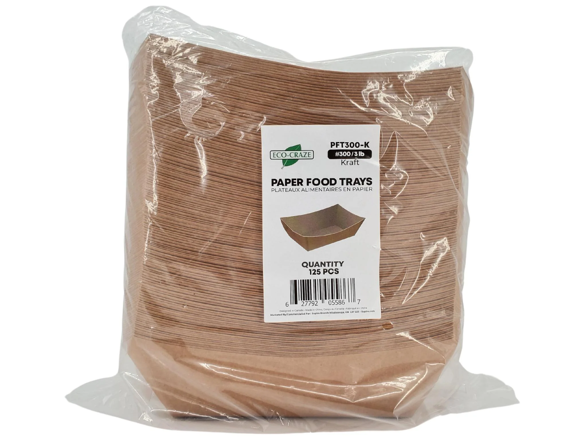 Eco-Craze - PFT300-K #300 3 lb Kraft Paper Food Tray - Image 6