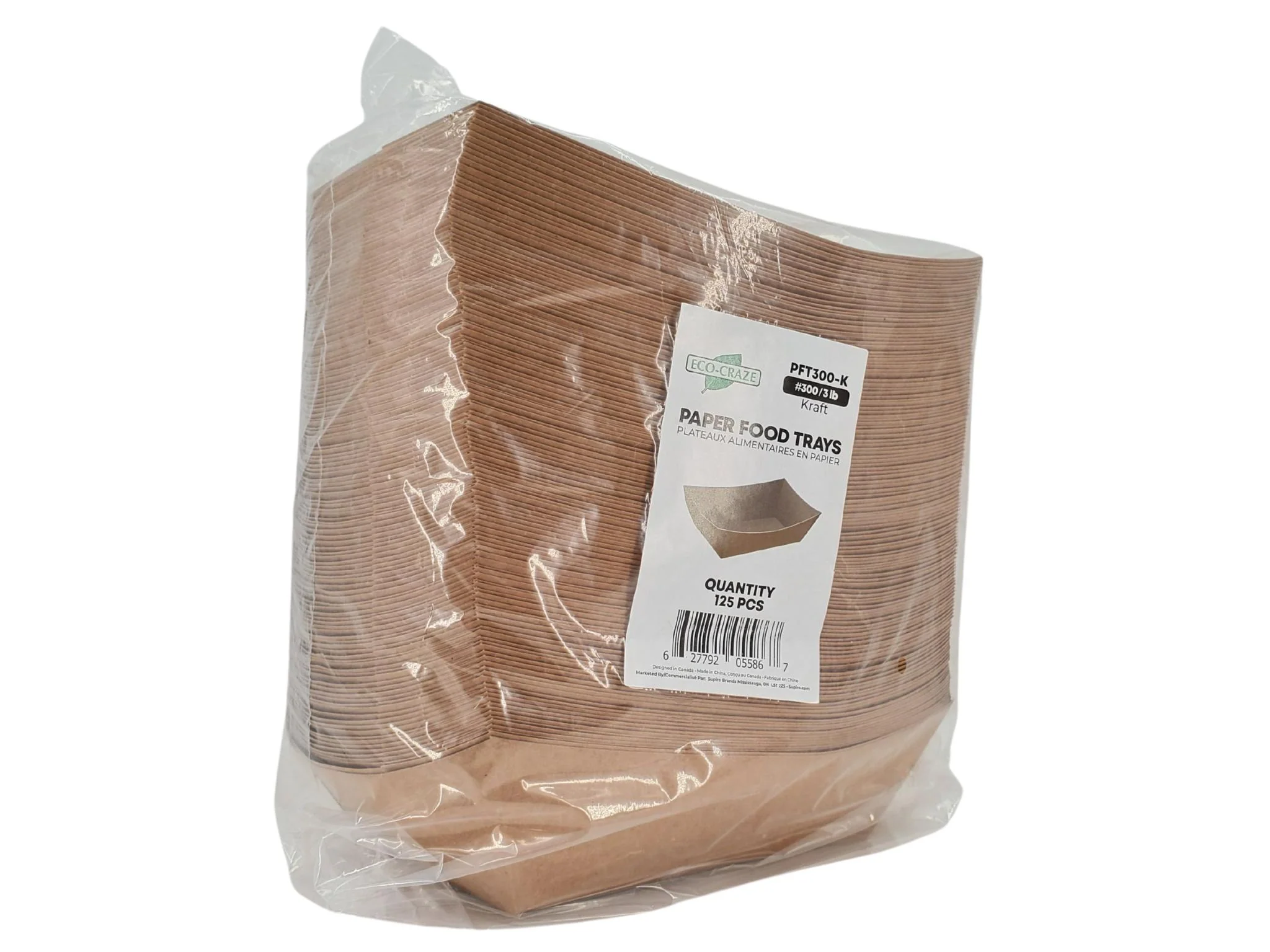 Eco-Craze - PFT300-K #300 3 lb Kraft Paper Food Tray - Image 7