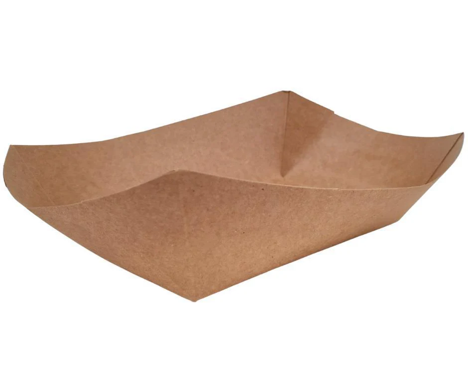 Eco-Craze - PFT300-K #300 3 lb Kraft Paper Food Tray - Image 8