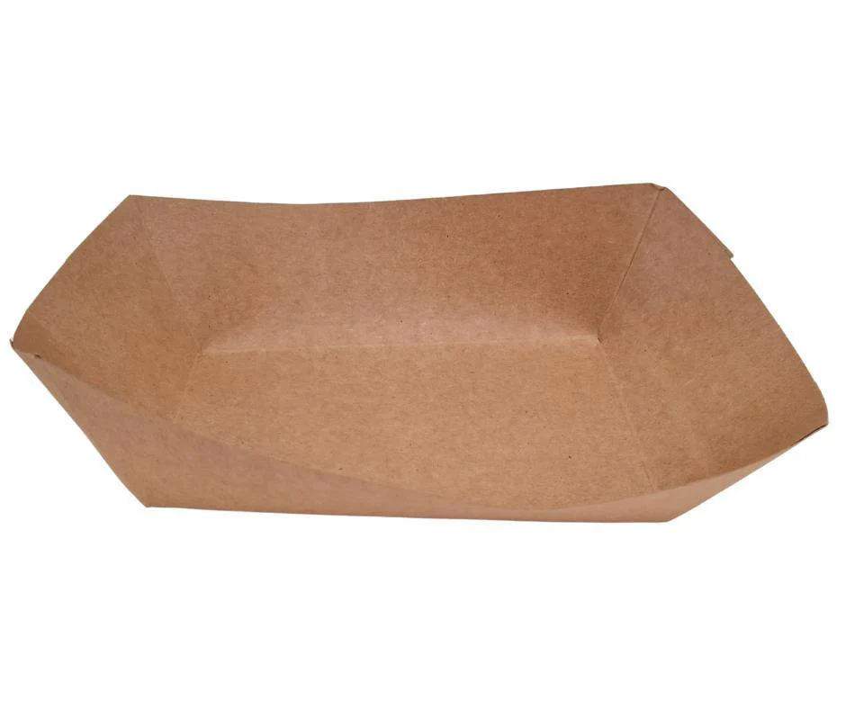 Eco-Craze - PFT300-K #300 3 lb Kraft Paper Food Tray - Image 9