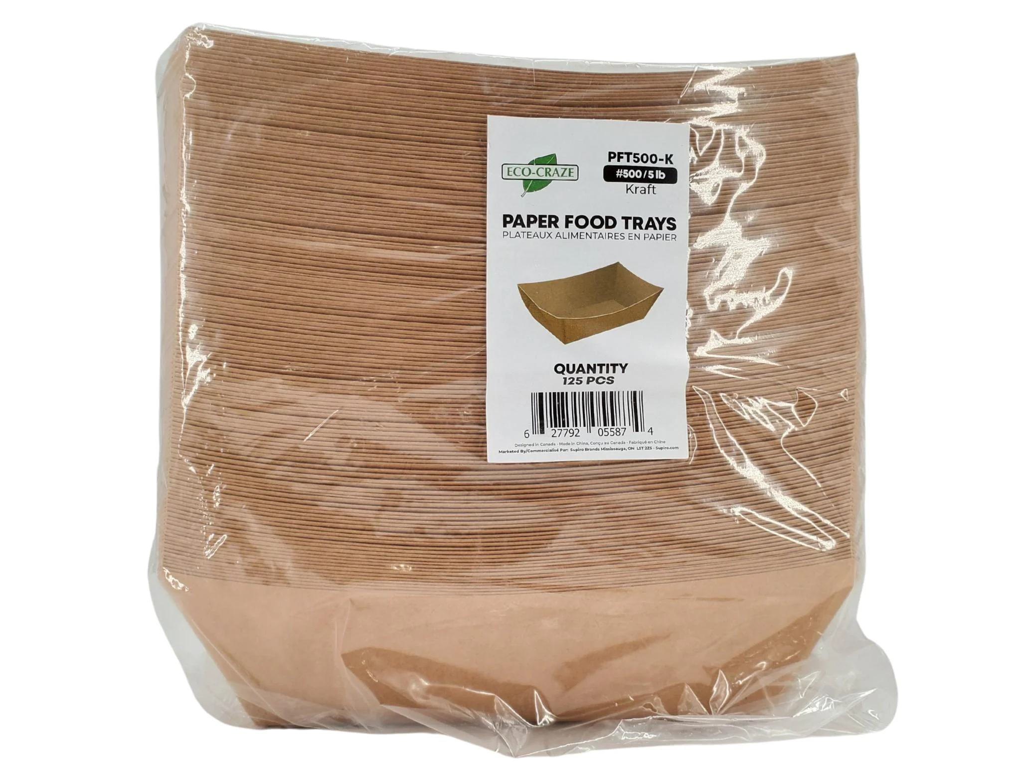 Eco-Craze PFT500-K #500 5 lb Kraft Paper Food Tray - Image 6