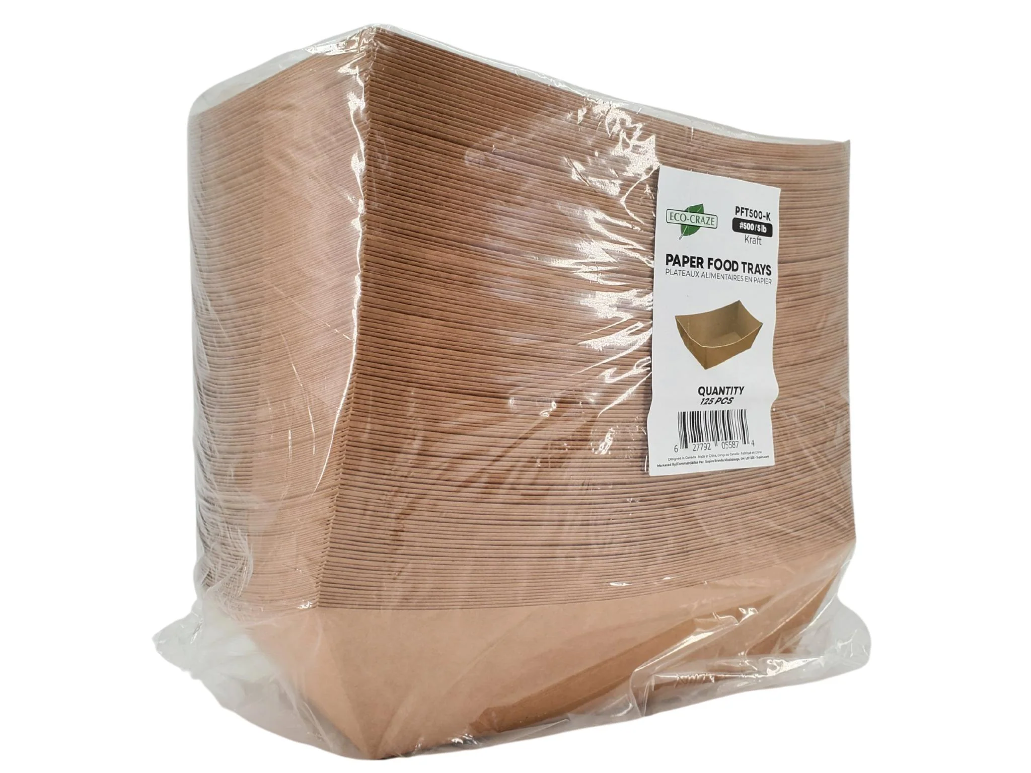 Eco-Craze PFT500-K #500 5 lb Kraft Paper Food Tray - Image 7