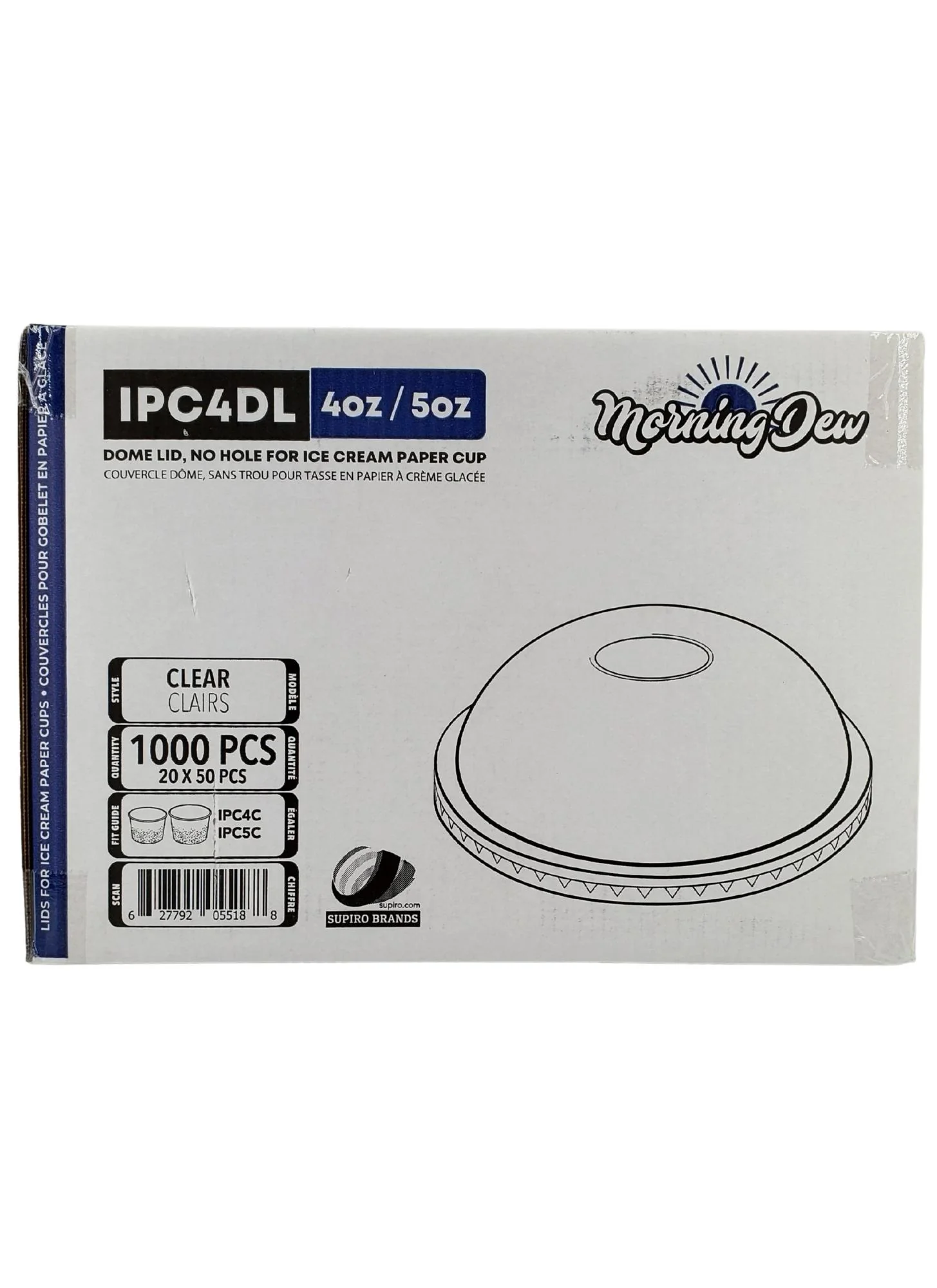 Morning Dew - Dome Lid for 4 / 5 oz Ice Cream Paper Cup - IPC4DL - Image 5
