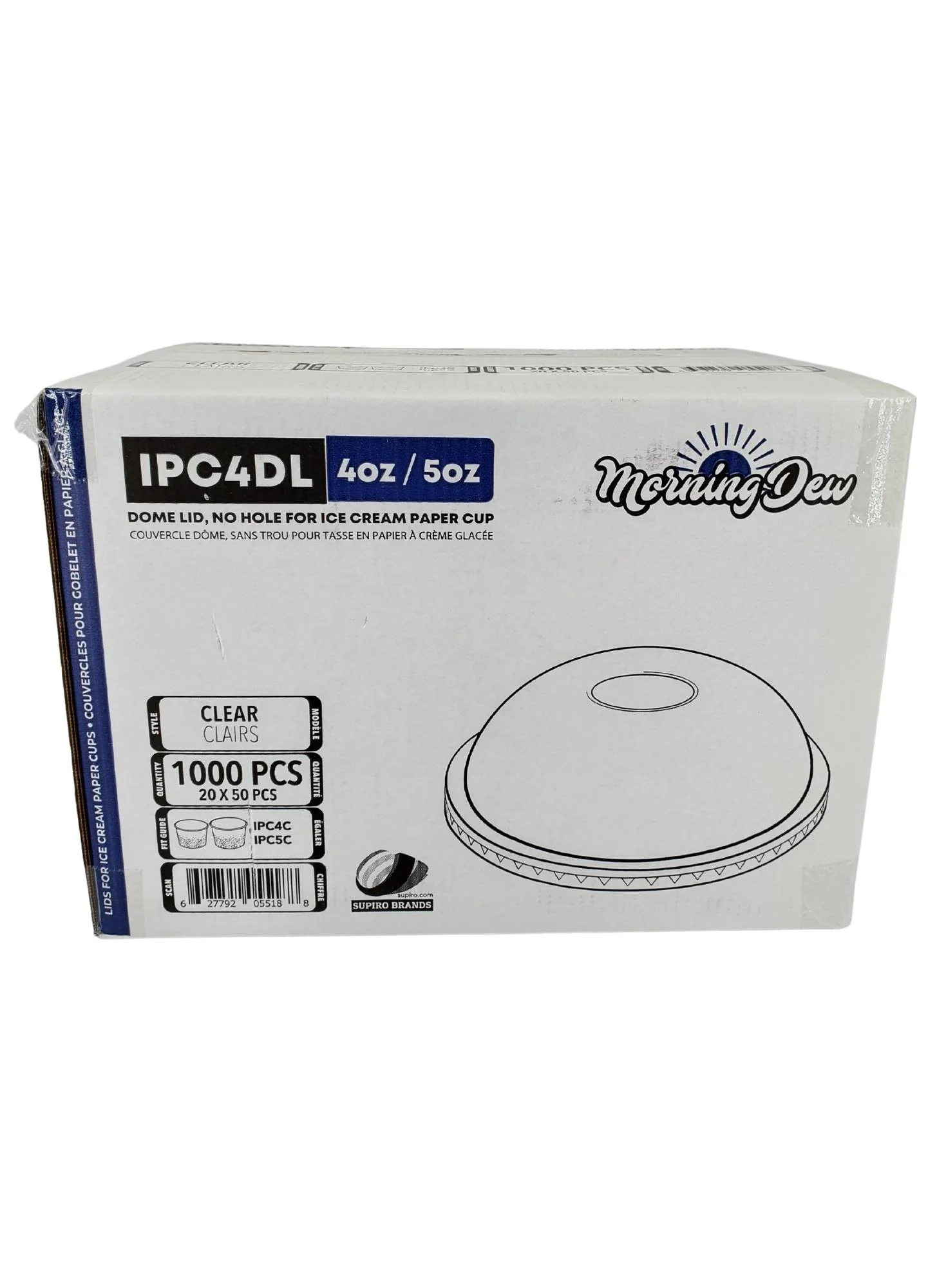 Morning Dew - Dome Lid for 4 / 5 oz Ice Cream Paper Cup - IPC4DL - Image 6