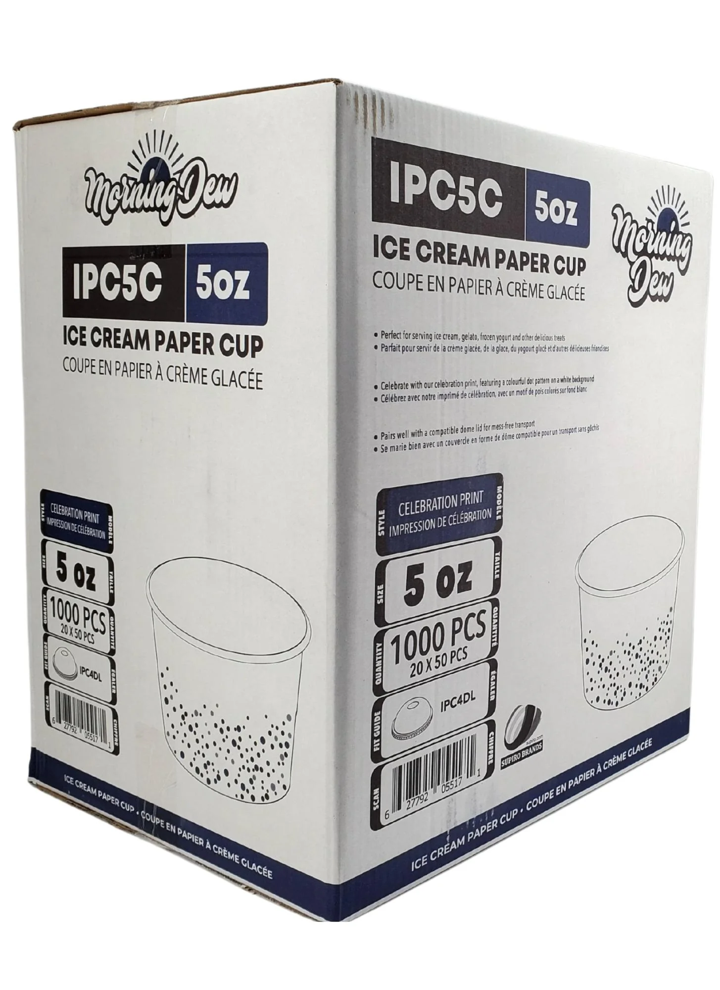 Morning Dew - 5oz Ice Cream Paper Cups - Celebration Print - IPC5C - Image 4
