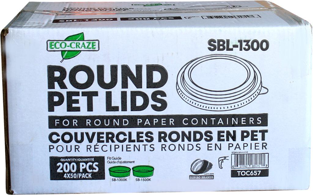 Eco-Craze - PET Round Lid - fits 1300/1500ml Kraft PE-Lined Paper Container - SBL-1300 - Image 5