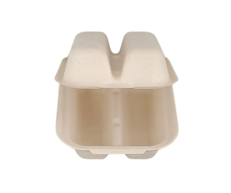 Eco-Craze - Taco - Bagasse Hinged Container - 2 COMPARTMENT - Image 5