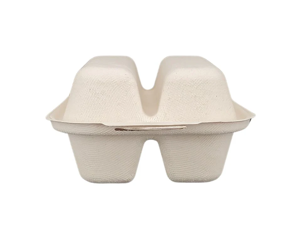 Eco-Craze - Taco - Bagasse Hinged Container - 2 COMPARTMENT - Image 6