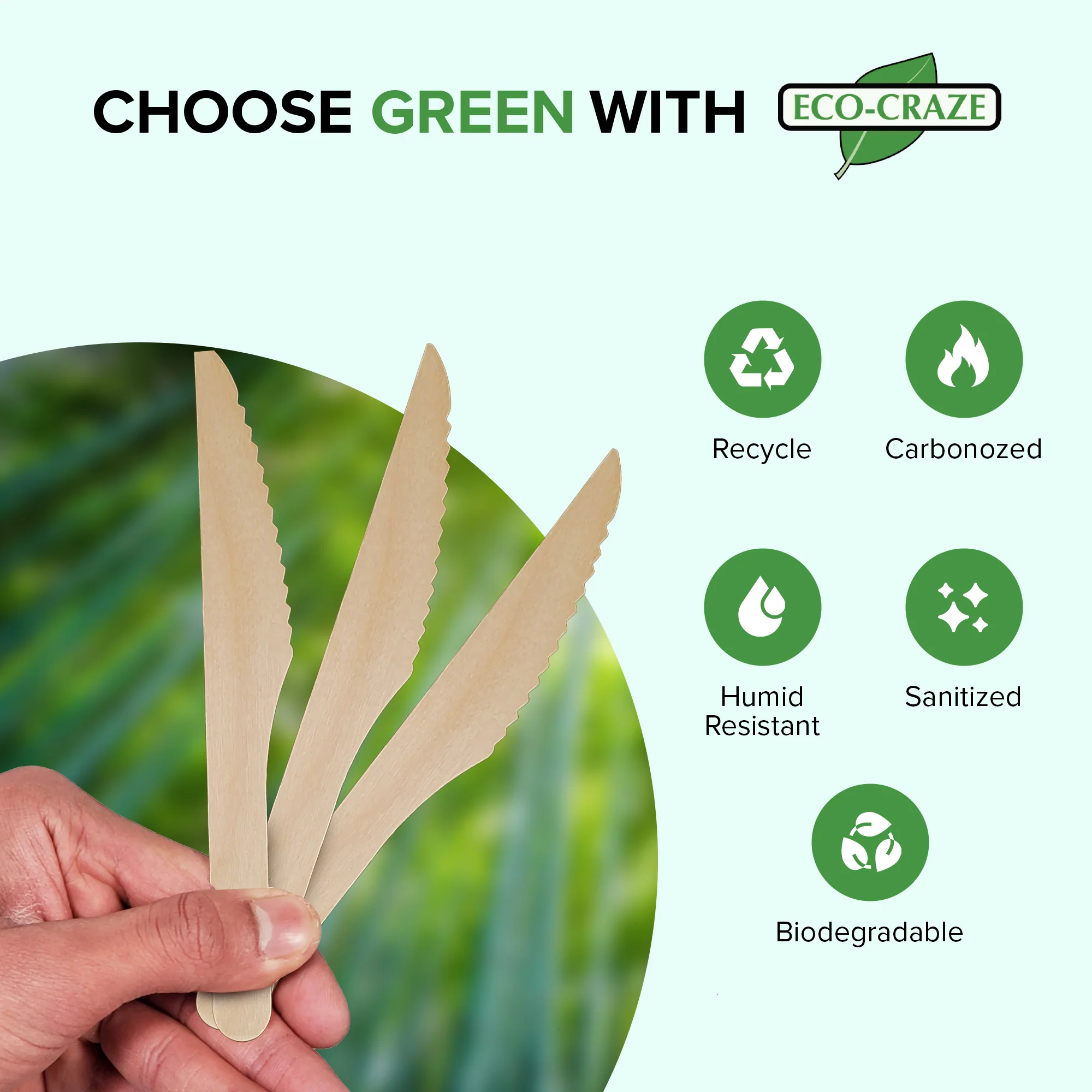 Eco-Craze - Wooden Knife - Individually Paper Wrapped - Image 4
