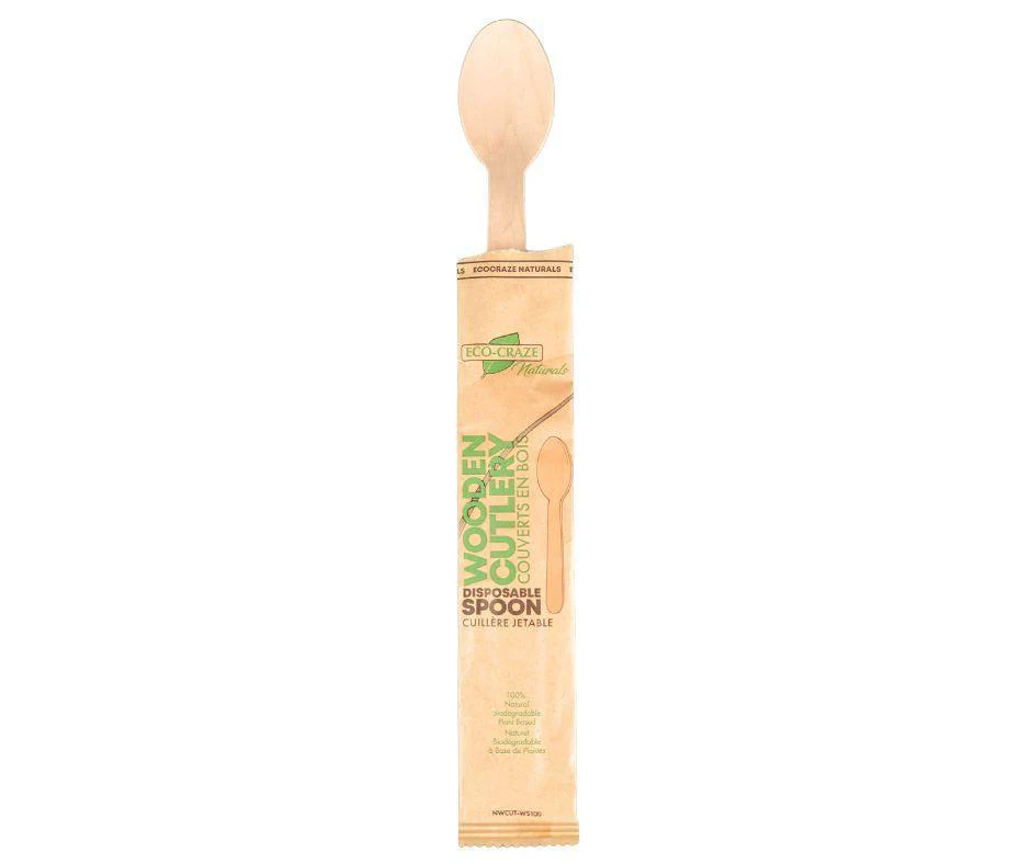 Eco-Craze - Wooden Spoon- Individually Paper Wrapped - Image 2