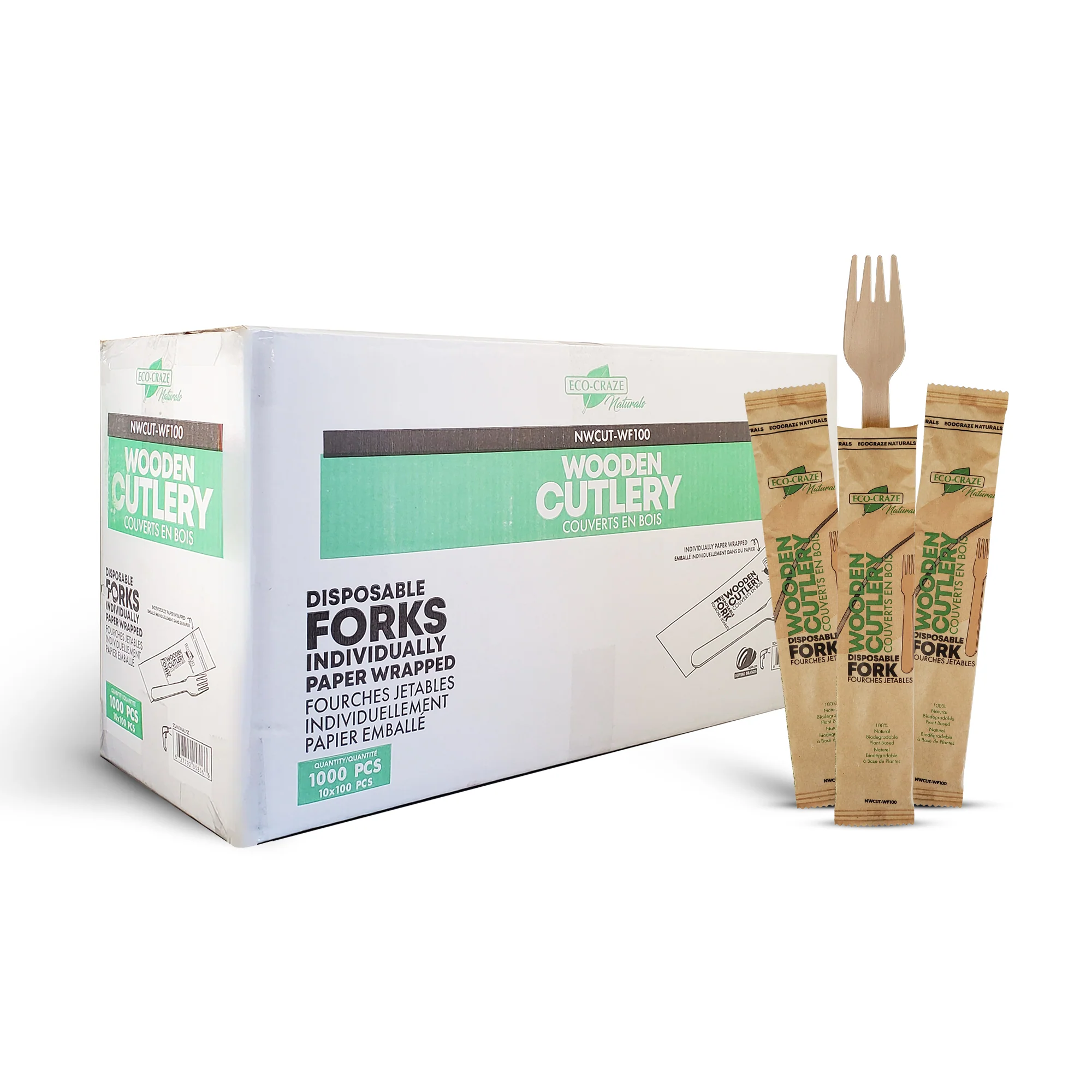 Eco-Craze - Wooden Fork - Individually Paper Wrapped - Image 4