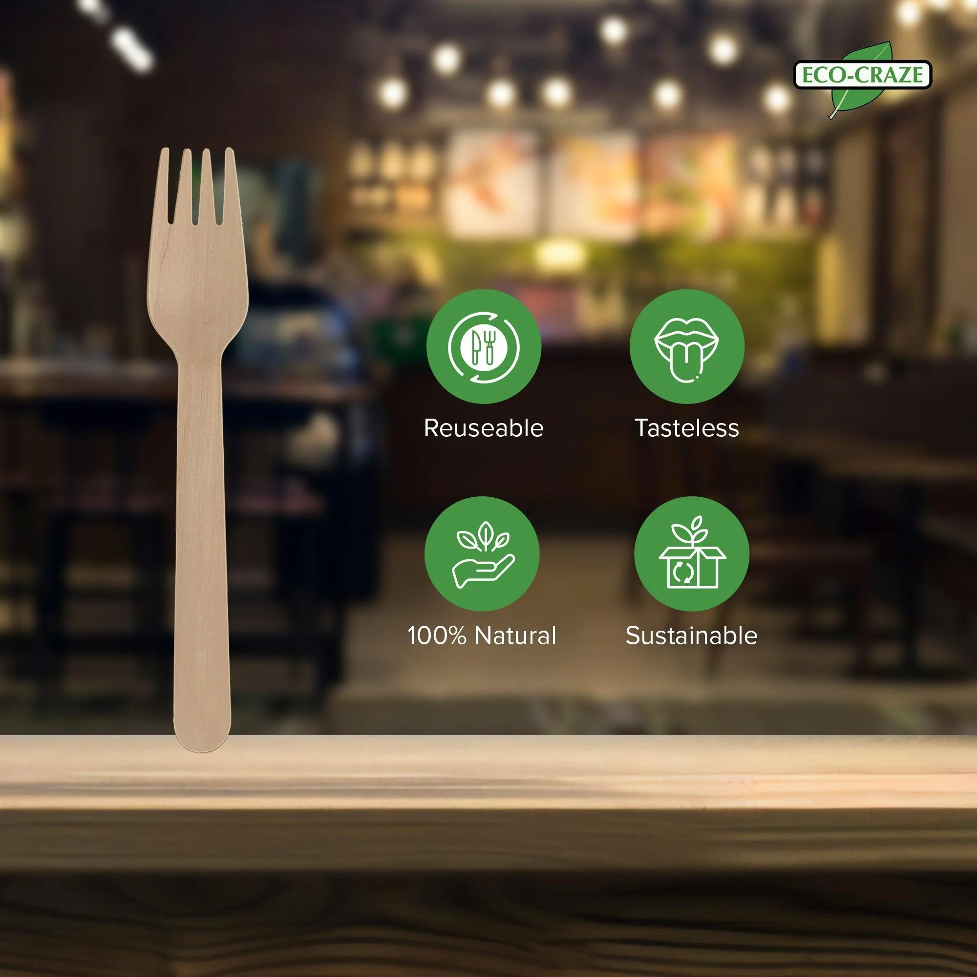 Eco-Craze - Wooden Fork - Individually Paper Wrapped - Image 8