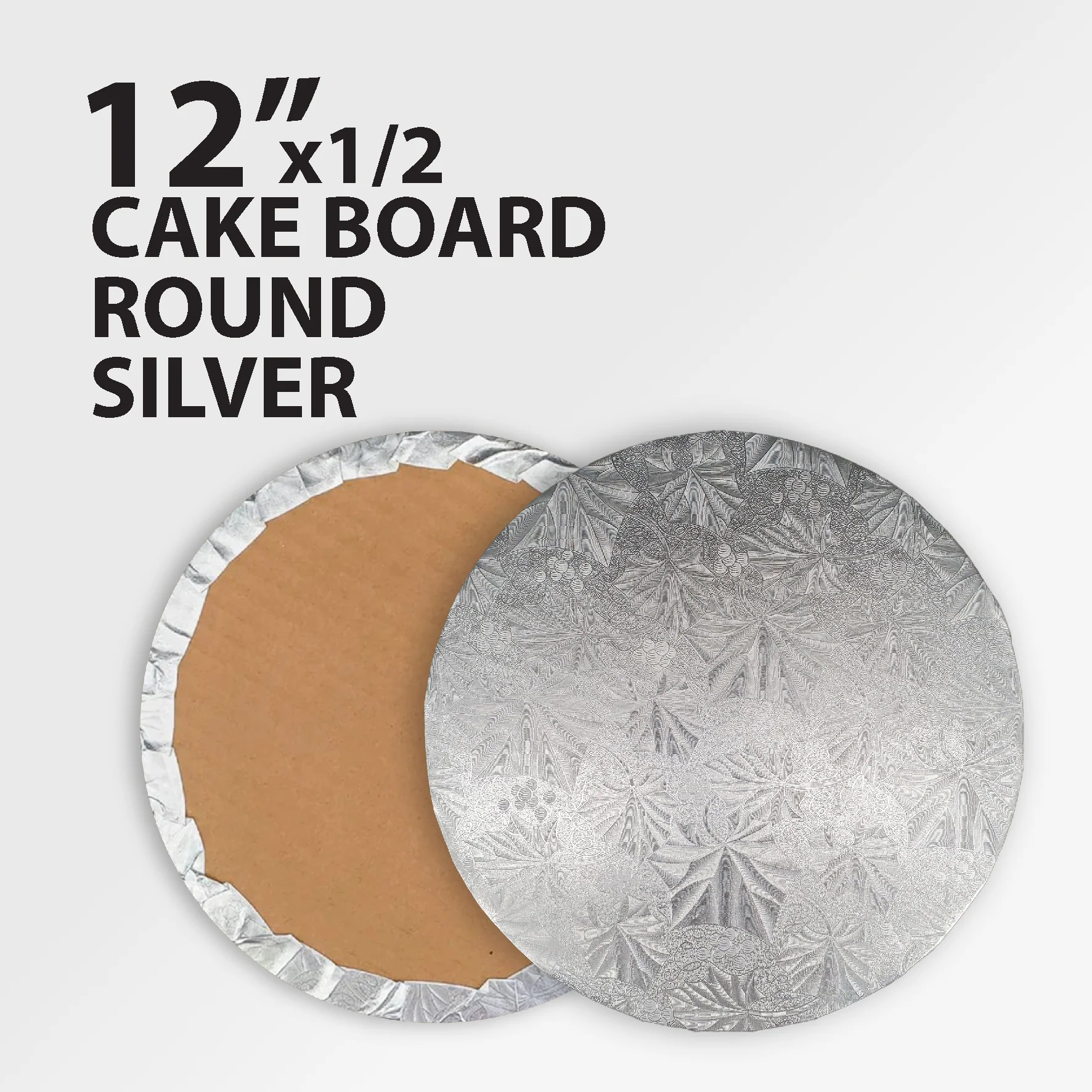Enjay - Cake Board - Round - Silver - 12x1/2 - Image 2