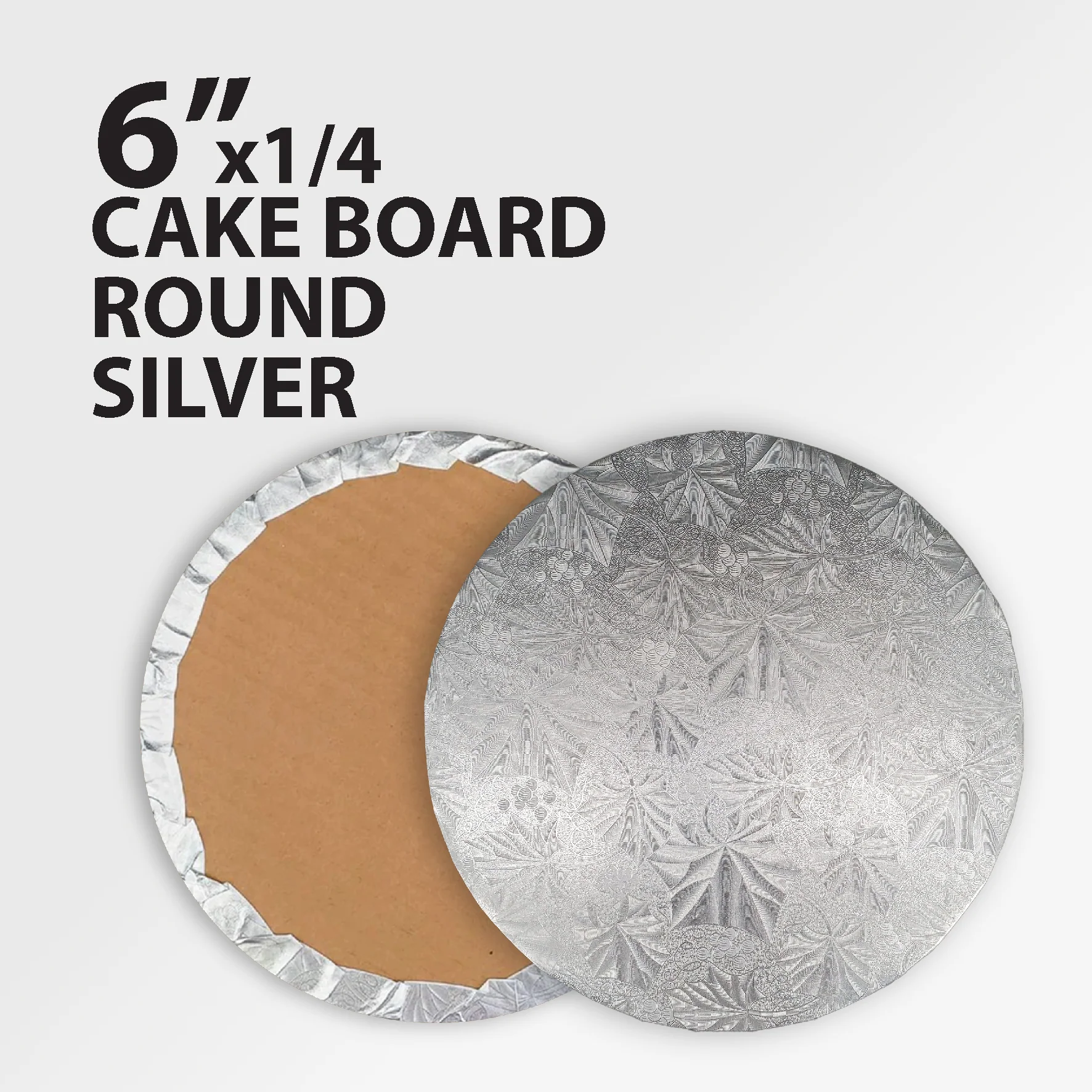 Enjay - Cake Board - Round - Silver - 6x1/4 - Image 2
